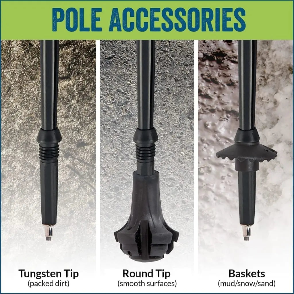 Motivator Walking Poles for Balance and Rehab - Patented Stability Grips - Lightweight, Adjustable, and Collapsible -2 Pieces Adjustable w/flip Locks, Detachable feet and Travel Bag - For Heights up to 6'2" York Nordic